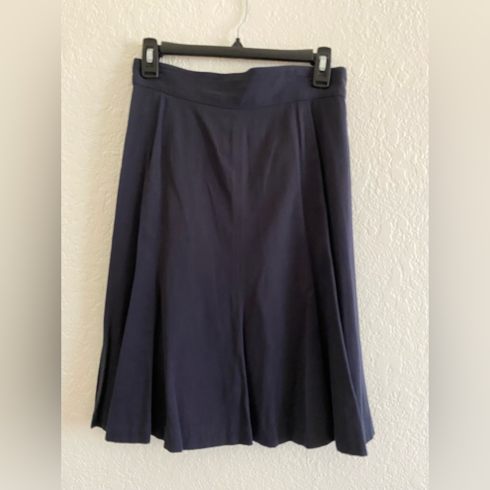 Navy blue midi skirt